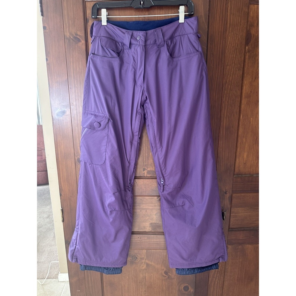 Powder Room Core Women's Ski Pants XS Purple & Blue w/belt Thermolite